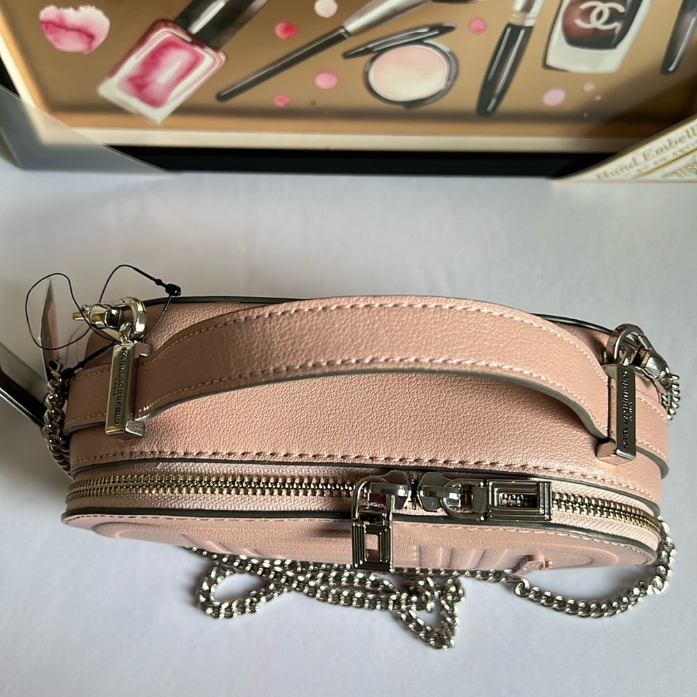 Karl Lagerfeld Pink Oval Crossbody Bag Blush Color - Picture 4 of 17